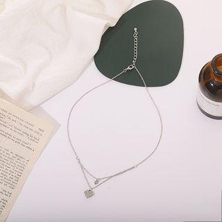 Love Heart Necklace Blue - One Size