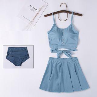 Swim Set: Spaghetti Strap Top + Swim Skirt + Bottom