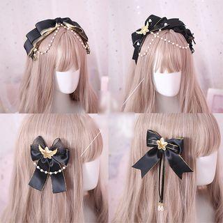 Faux Pearl Lace Bow Headband