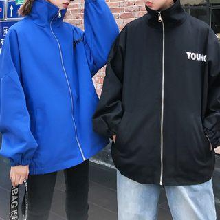 Couple Matching Print Zip-up Jacket