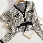 Patterned Knit Dress Almond - One Size