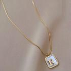 Letter R Shell Pendant Stainless Steel Necklace Necklace - Letter R - Gold - 45cm