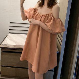 Cold-shoulder Spaghetti Strap Mini Dress
