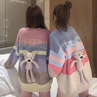 Color Panel Knit Sweatshirt