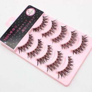 False Eyelashes - M-01 Set Of 5 Pairs - Black - One Size