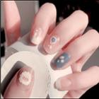 Print Faux Nail Tips X42 - Pink & Airy Blue - One Size