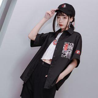 Printed Pocket Short-sleeve Shirt