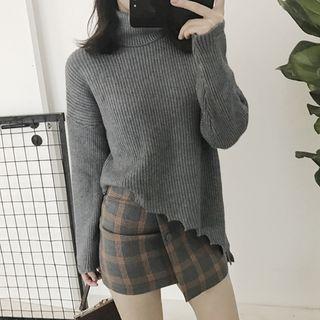 Frill-trim Turtleneck Sweater