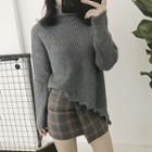 Frill-trim Turtleneck Sweater