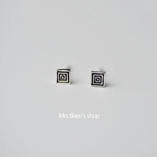 Sterling Silver Square Earring