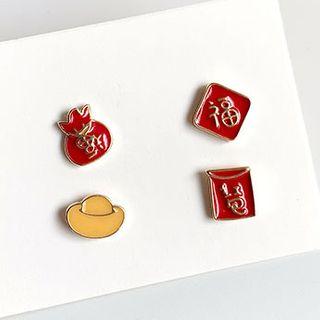 Cartoon Stud Earring Set Of 4 - Stud Earring - As Shown In Figure - One Size