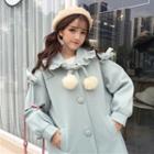 Pom Pom Buttoned Coat