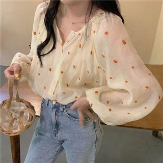 Print Blouse Yellow - One Size