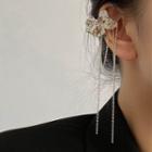 Flower Alloy Fringed Cuff Earring 1 Pair - Silver - One Size