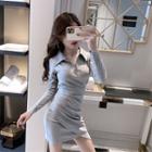 Half-zip Mini Bodycon Polo Dress