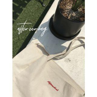 Lettering-embroidered Shopper Bag