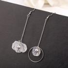 Non-matching Faux Pearl Petal Drop Earring