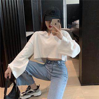 Peter Pan Collar Plain Cropped Top