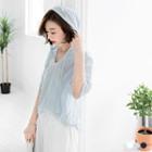 Short Sleeve Hooded Top