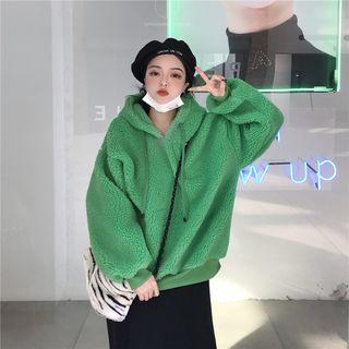Long Sleeve Printed Pullover With Hood Green - One Size