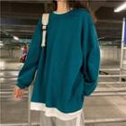 Mock Two-piece Loose-fit Sweatshirt