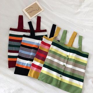 Color-block Striped Slim-fit Tank Top