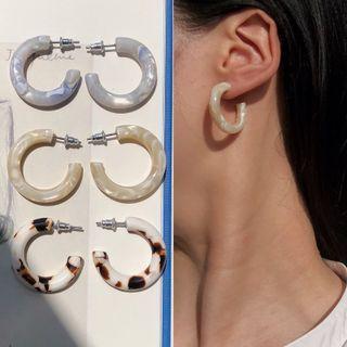 Print Resin Open Hoop Earring