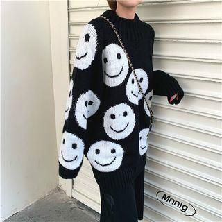Smiley Loose-fit Sweater Black - One Size