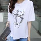 Sequin Embroidered Loose-fit T-shirt