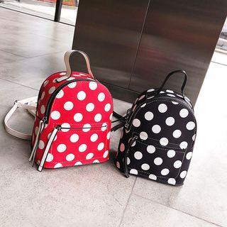 Faux-leather Dotted Backpack