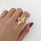 Alloy Geometric Chain Ring Gold - One Size