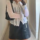 Long Sleeve Ruffled See-through Shirt
