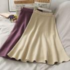 Elastic High-waist Knit Midi Skirt In 6 Colors