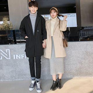 Couple Matching Double-button Woolen Coat