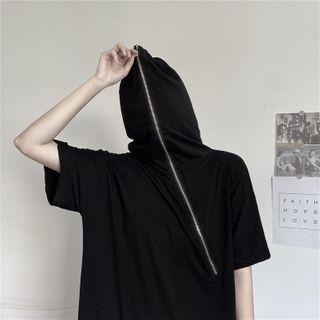 Half-zip Elbow-sleeve Hoodie