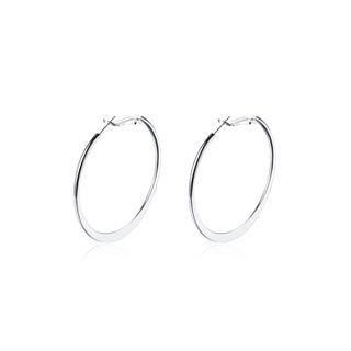 Fashion Simple Round Earrings Silver - One Size