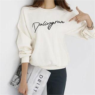 Letter-embroidered Boxy-fit Sweatshirt