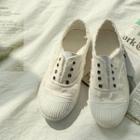 Toe-cap Fringed Cotton Sneakers