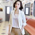 Elbow-sleeve Double Breasted Blazer