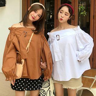 Off-shoulder Belted Top