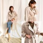 Double-breasted Faux-fur Coat With Belt