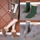 Chunky Heel Short Snow Boots