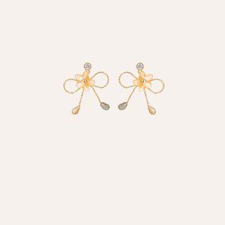 Bow Flower Drop Earring 1 Pair - As Shown In Figure - One Size