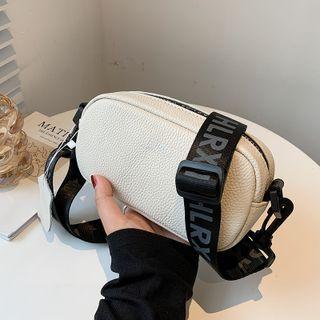 Lettering Wide Strap Crossbody Bag