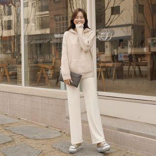 Brushed Fleece Ribbed Pants