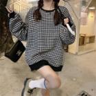 Houndstooth Oversized Sweatshirt