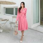 Jewel-button Coatdress With Belt