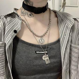 Set Of 2: Necklace Silver - One Size