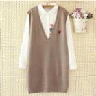 Heart Embroidered Knit Vest