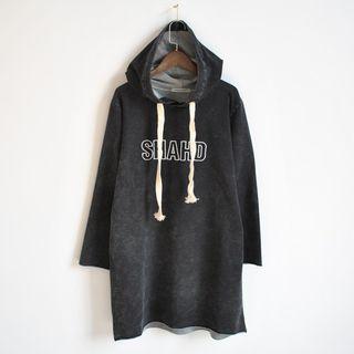 Embroidered Letter Denim Hoodie